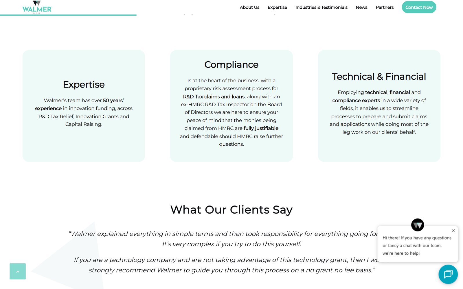 The previous Walmer Group website