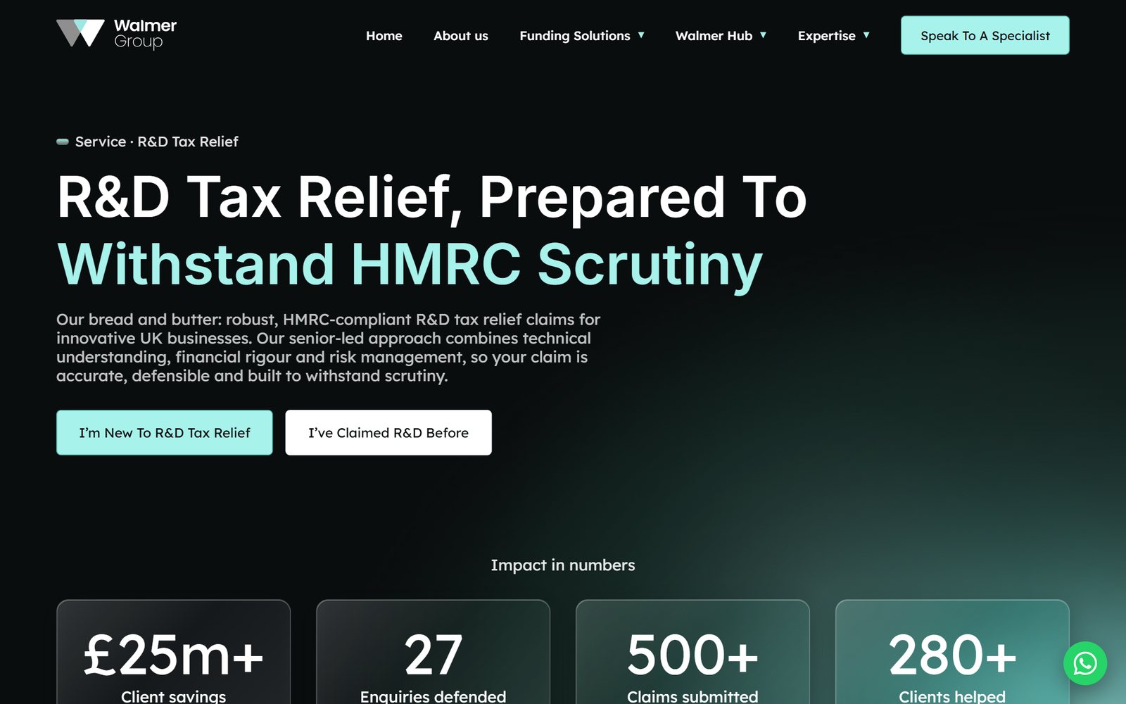 R&D Tax Relief service page